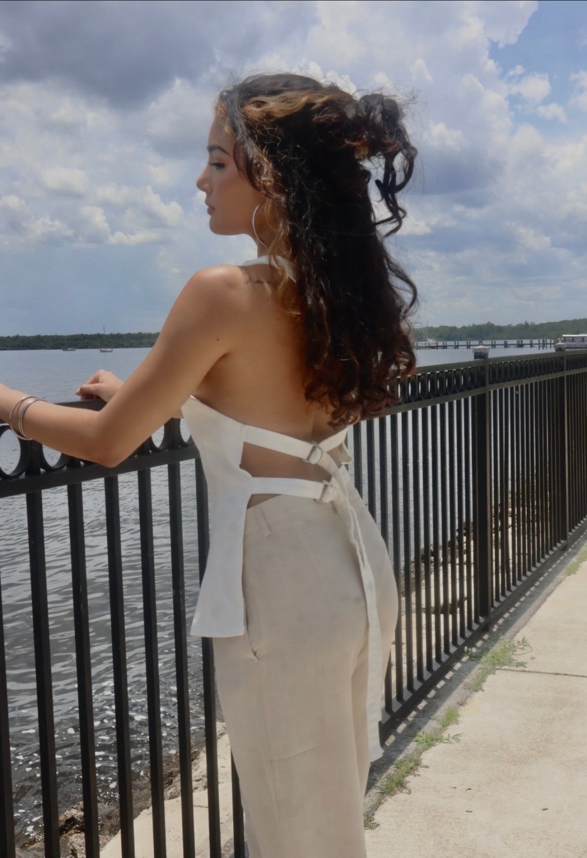 Monaco One Shoulder Denim Top