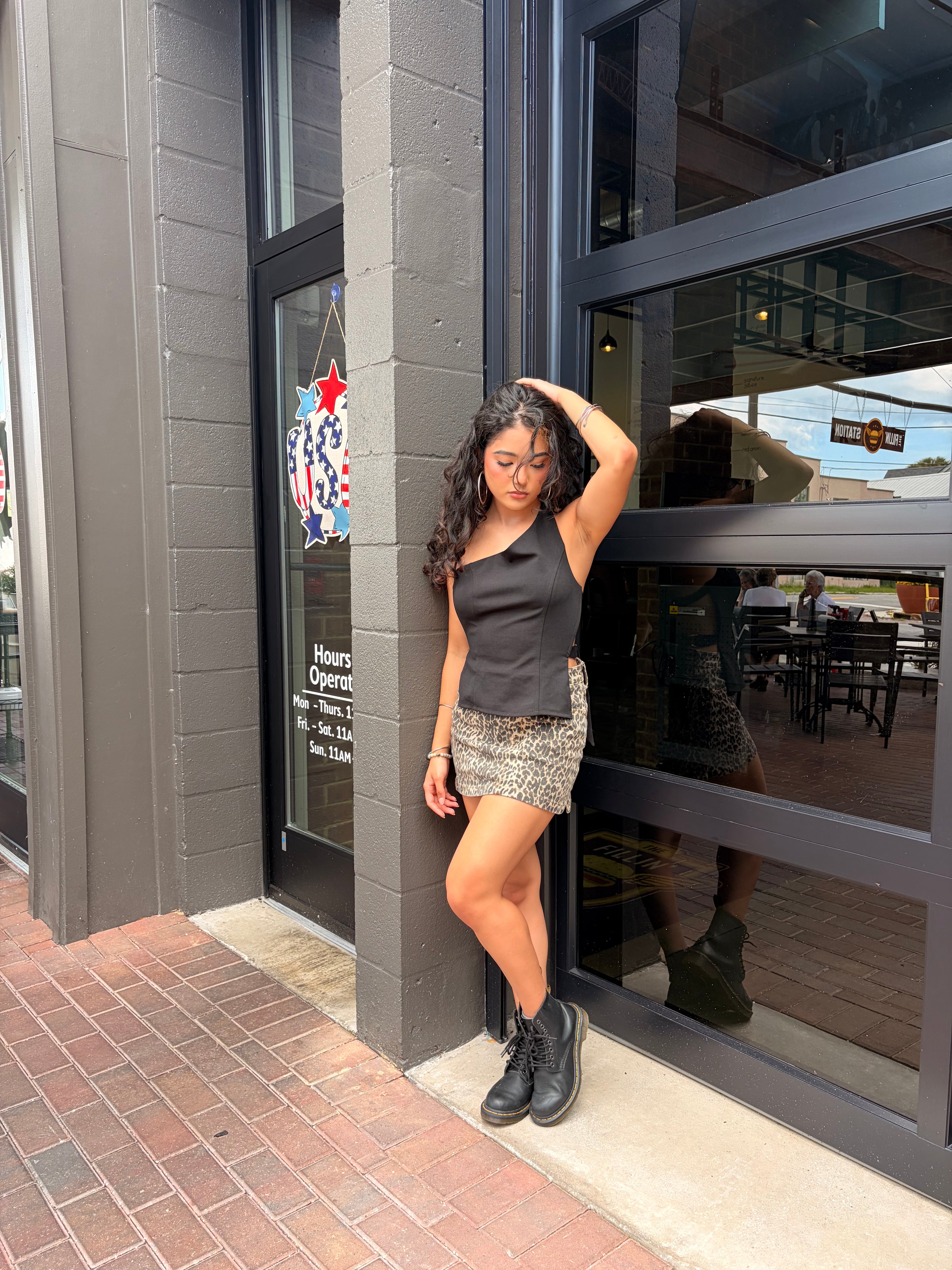 Moxie Leopard Mini Skirt