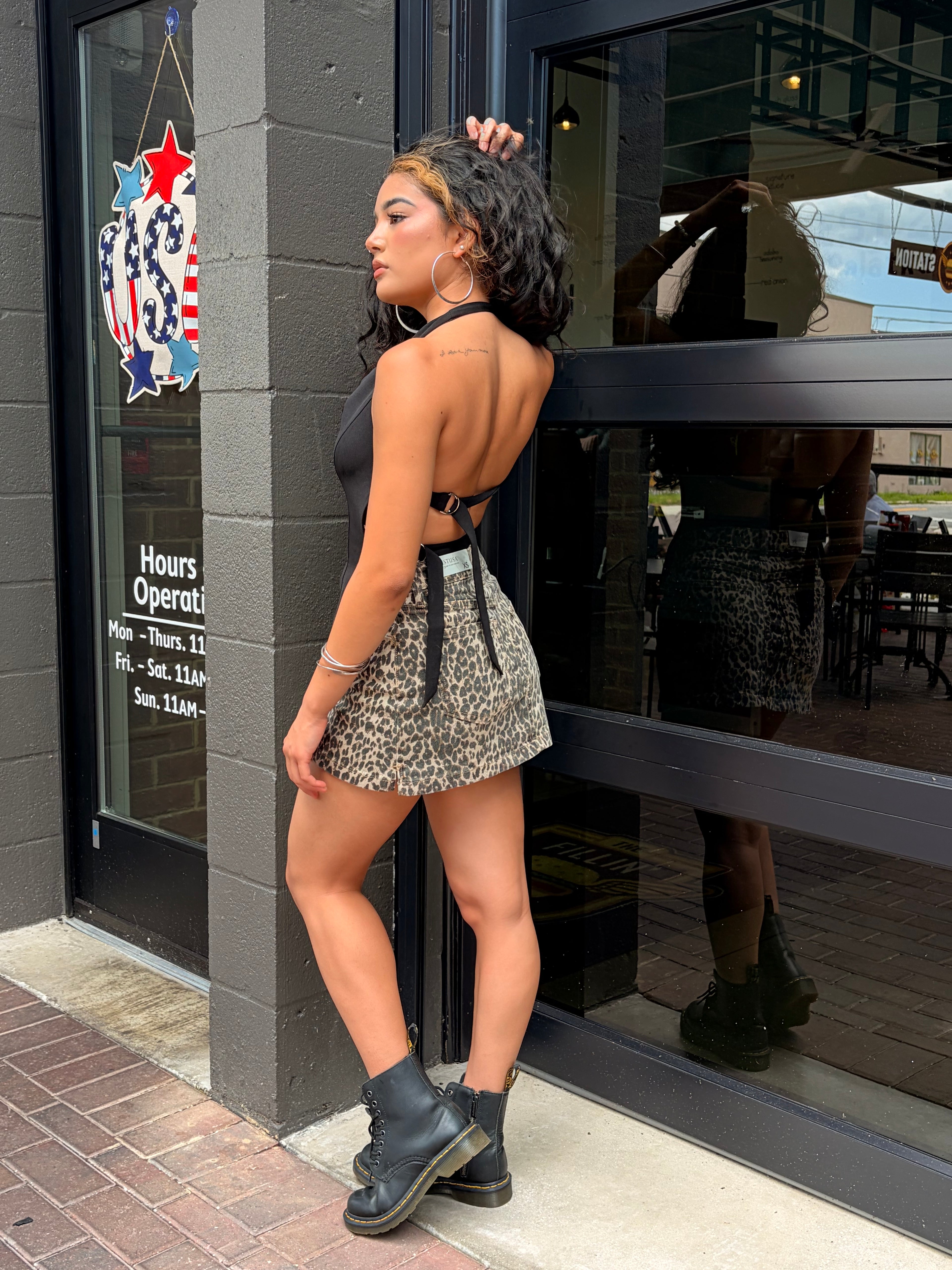 Moxie Leopard Mini Skirt