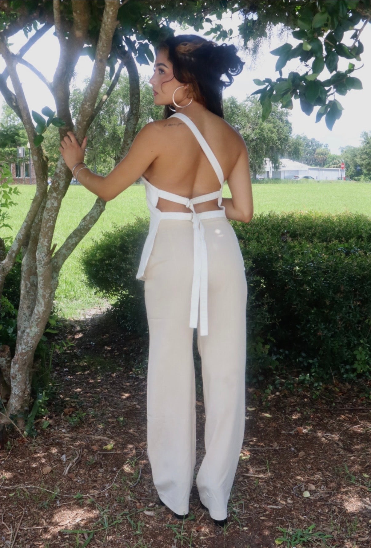 Monaco One Shoulder Denim Top