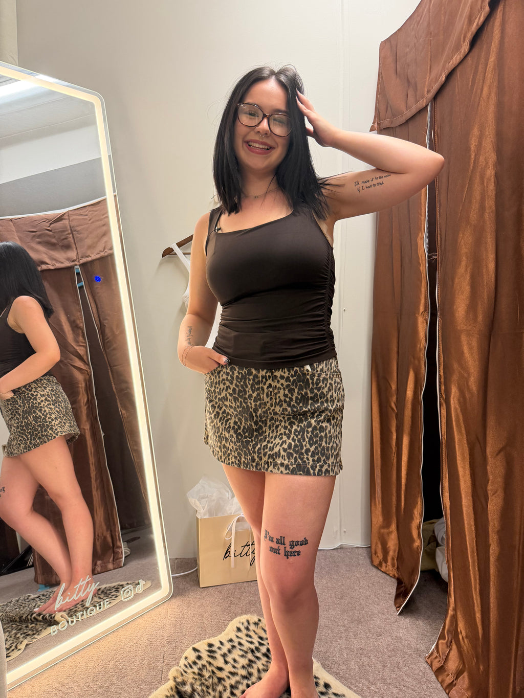Moxie Leopard Mini Skirt