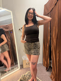 Moxie Leopard Mini Skirt