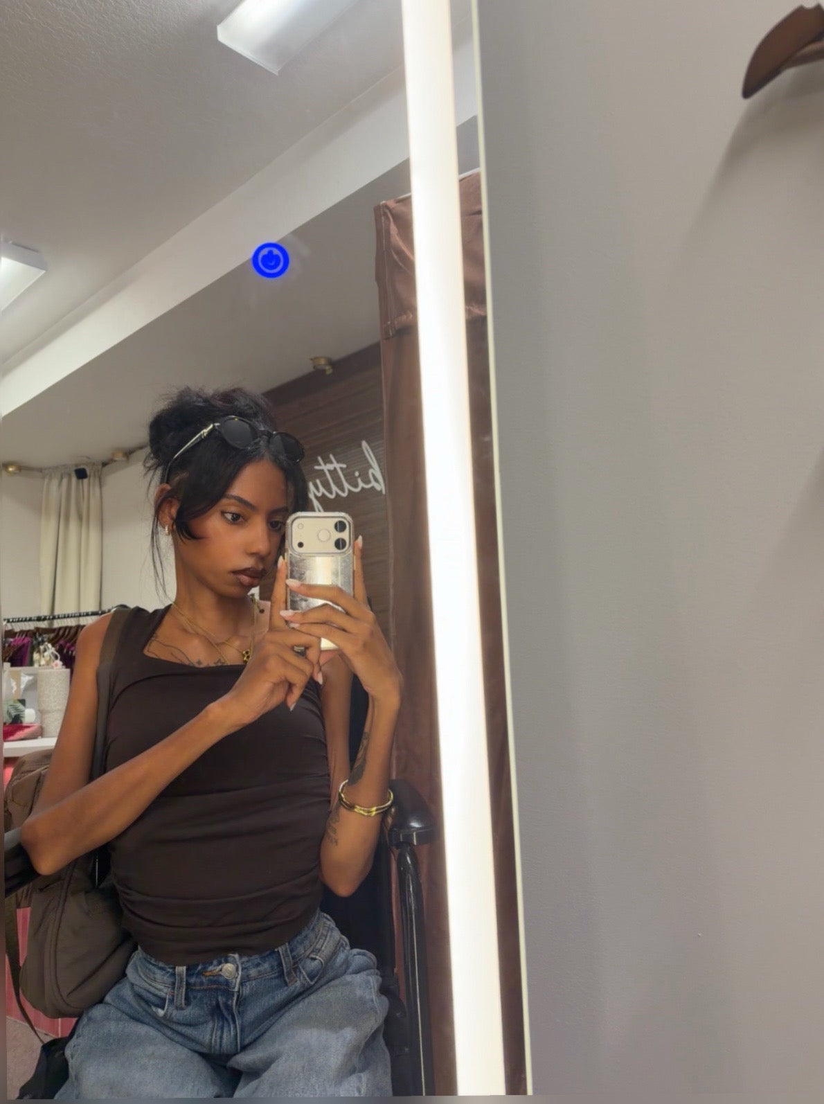 Annie Square Shirred Top